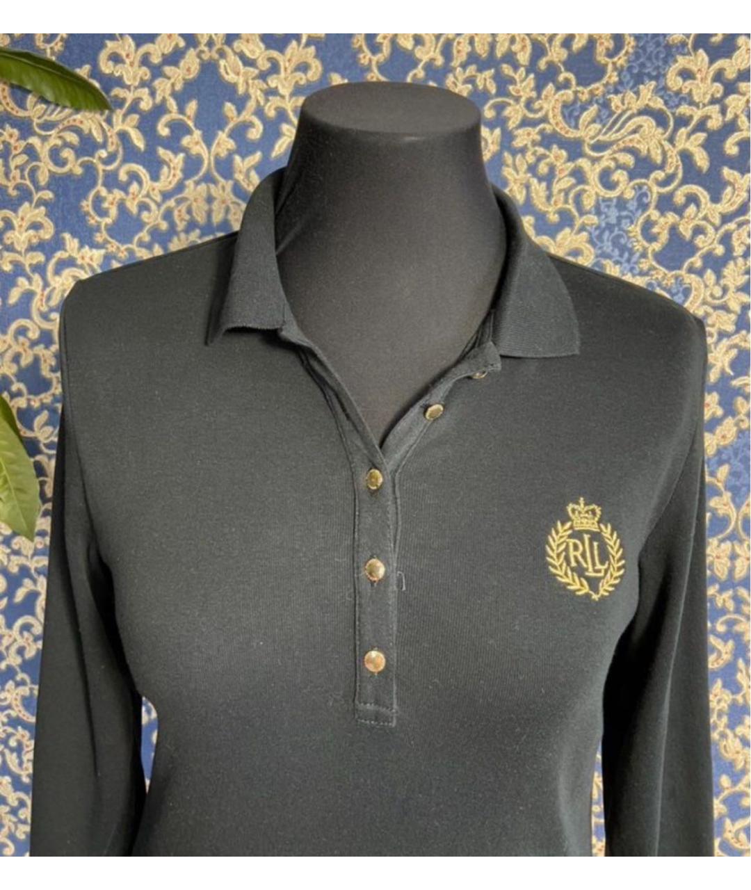 RALPH LAUREN Черный хлопковый джемпер / свитер, фото 2