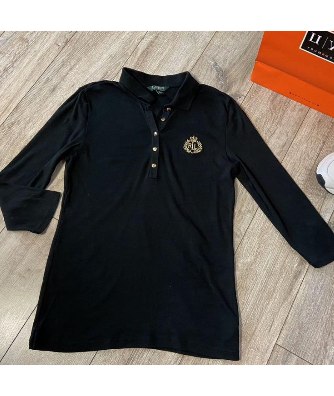 RALPH LAUREN Черный хлопковый джемпер / свитер, фото 3