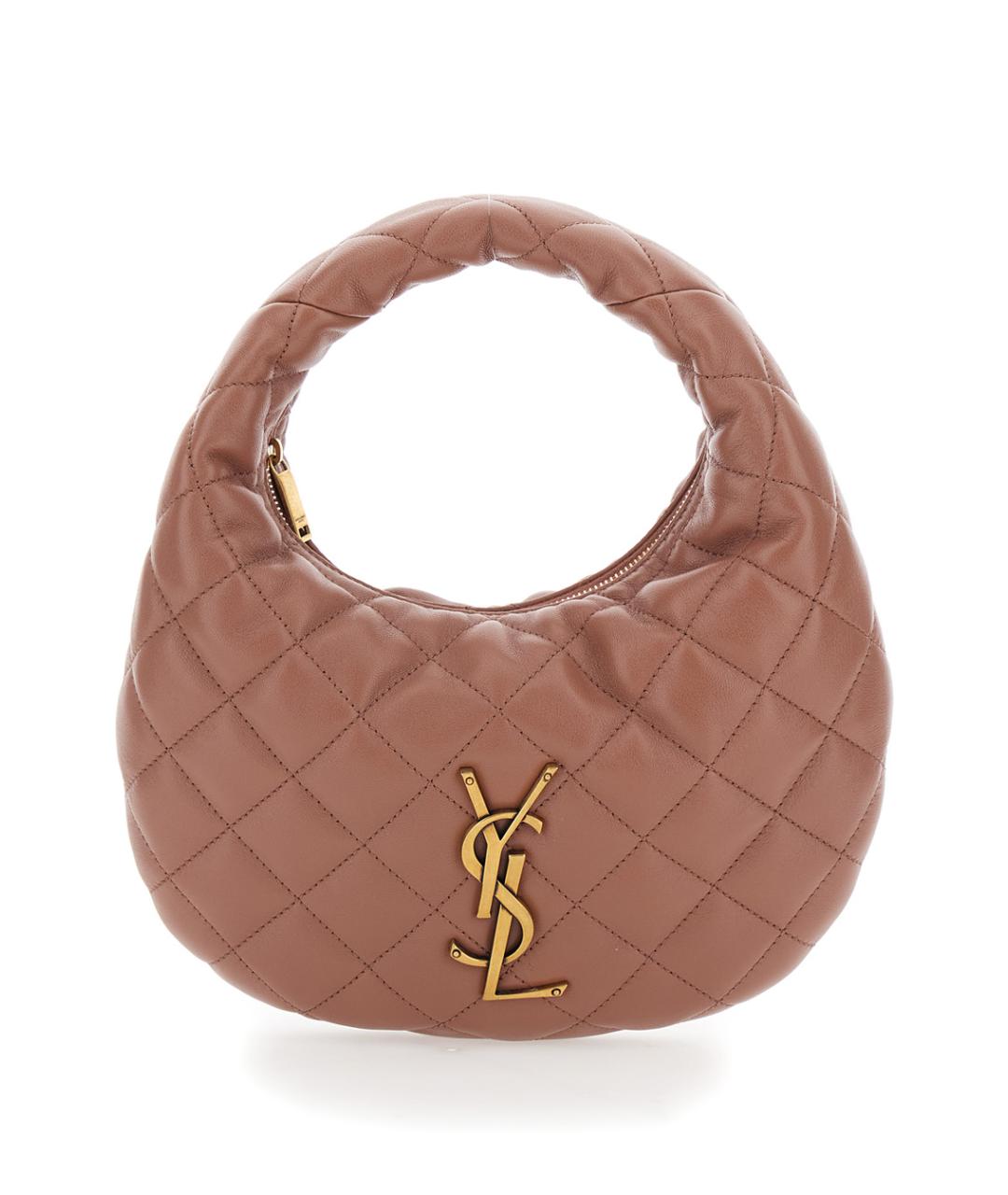 SAINT LAURENT Розовая кожаная сумка через плечо, фото 4