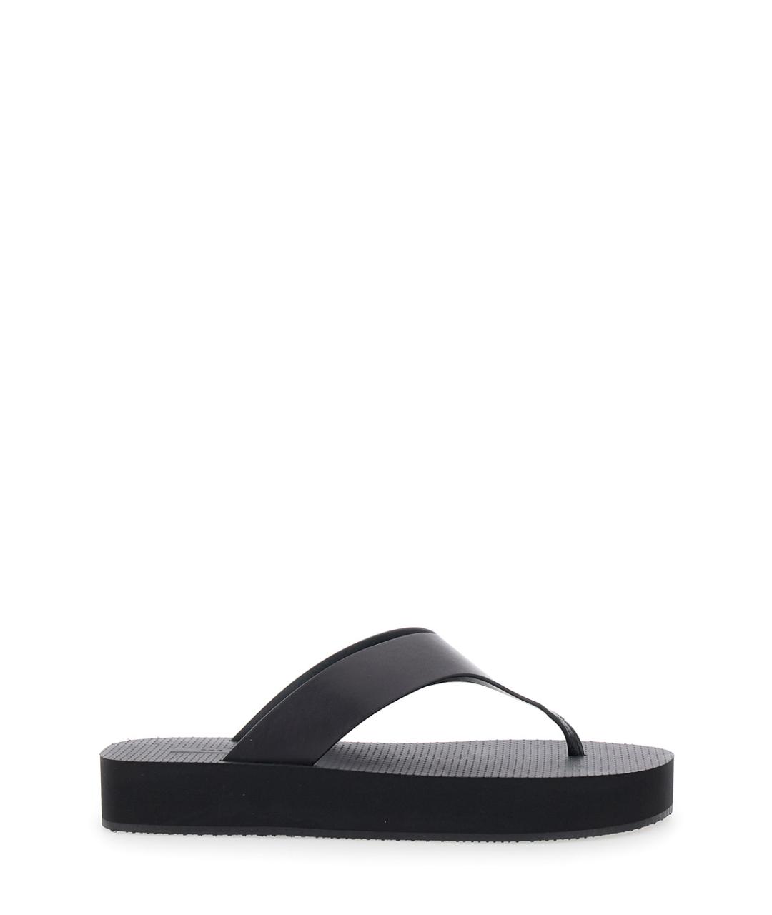 THE ROW Черные кожаные шлепанцы, фото 1