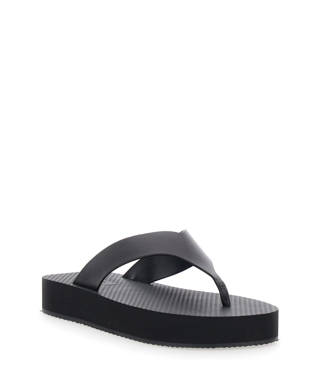 THE ROW Черные кожаные шлепанцы, фото 2