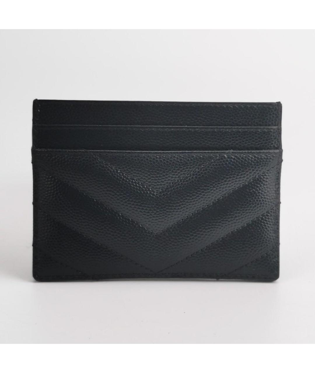 SAINT LAURENT Черный кожаный кардхолдер, фото 3