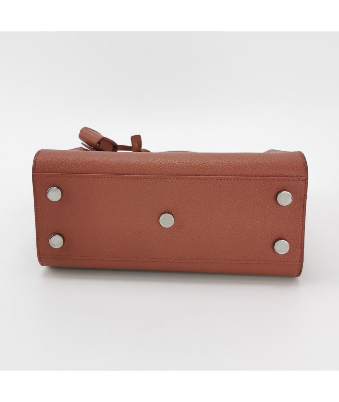 SAINT LAURENT Коралловая кожаная сумка через плечо, фото 5