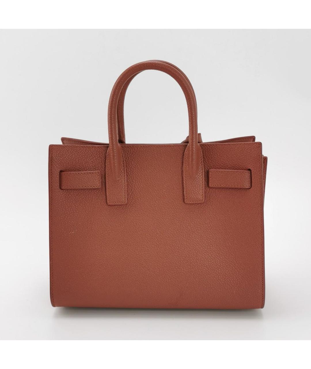 SAINT LAURENT Коралловая кожаная сумка через плечо, фото 4