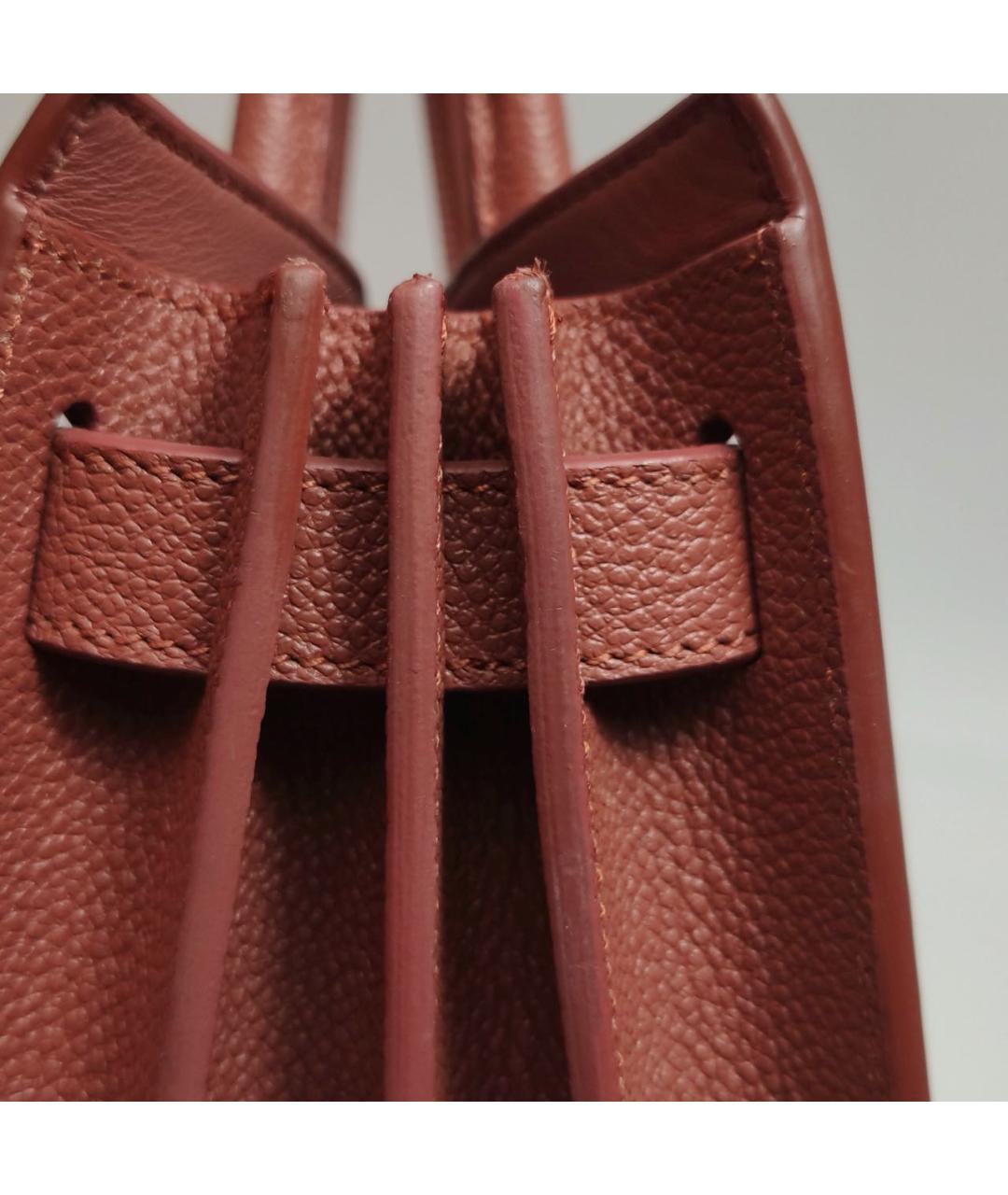 SAINT LAURENT Коралловая кожаная сумка через плечо, фото 8