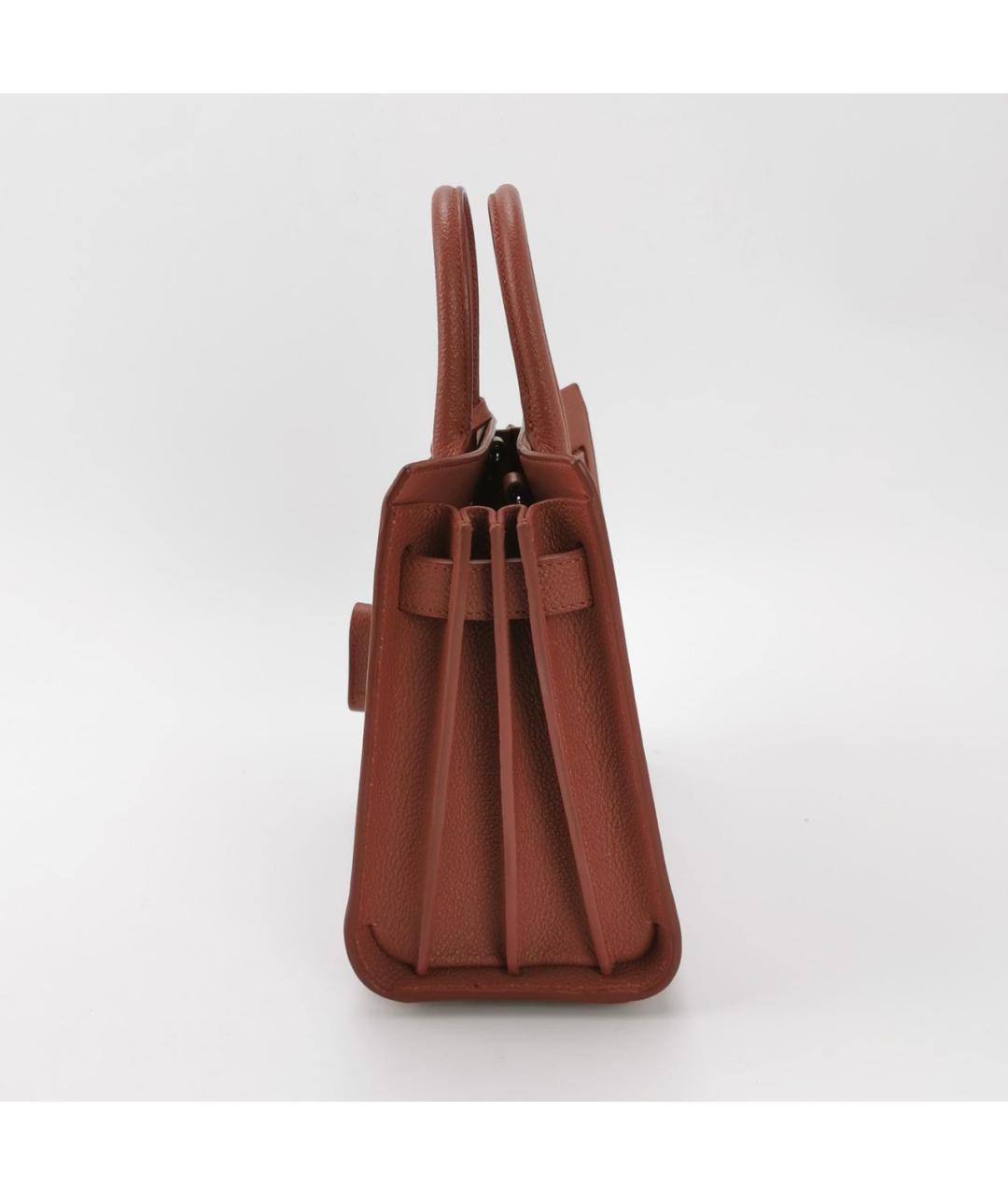 SAINT LAURENT Коралловая кожаная сумка через плечо, фото 2