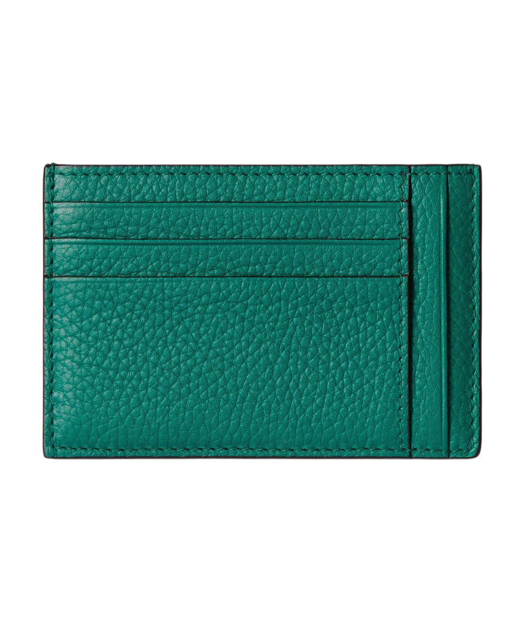 GUCCI Зеленый кожаный кардхолдер, фото 3