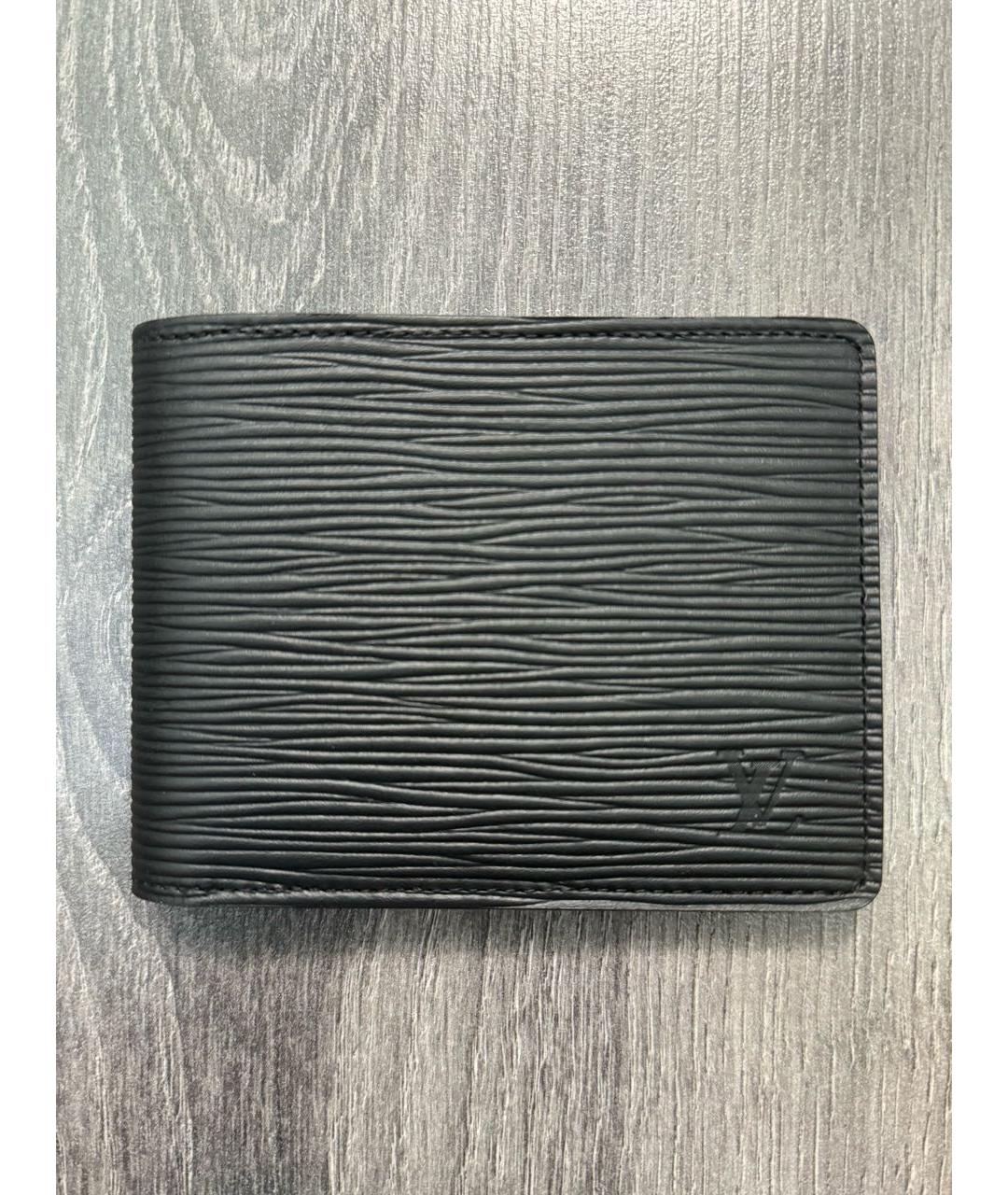 LOUIS VUITTON Черный кожаный кошелек, фото 7