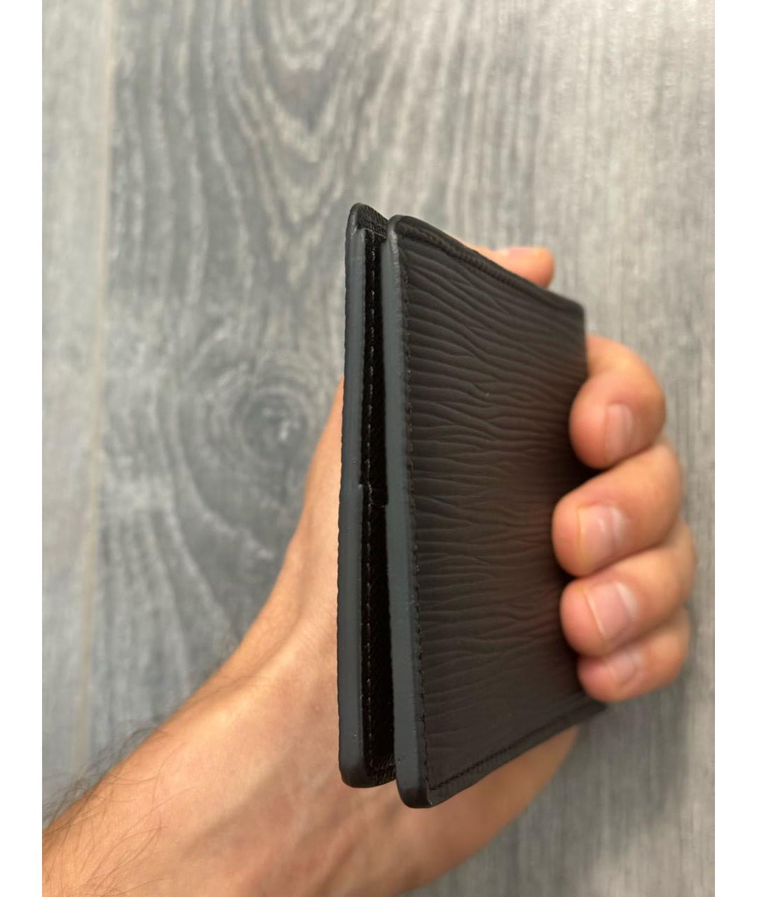 LOUIS VUITTON Черный кожаный кошелек, фото 5