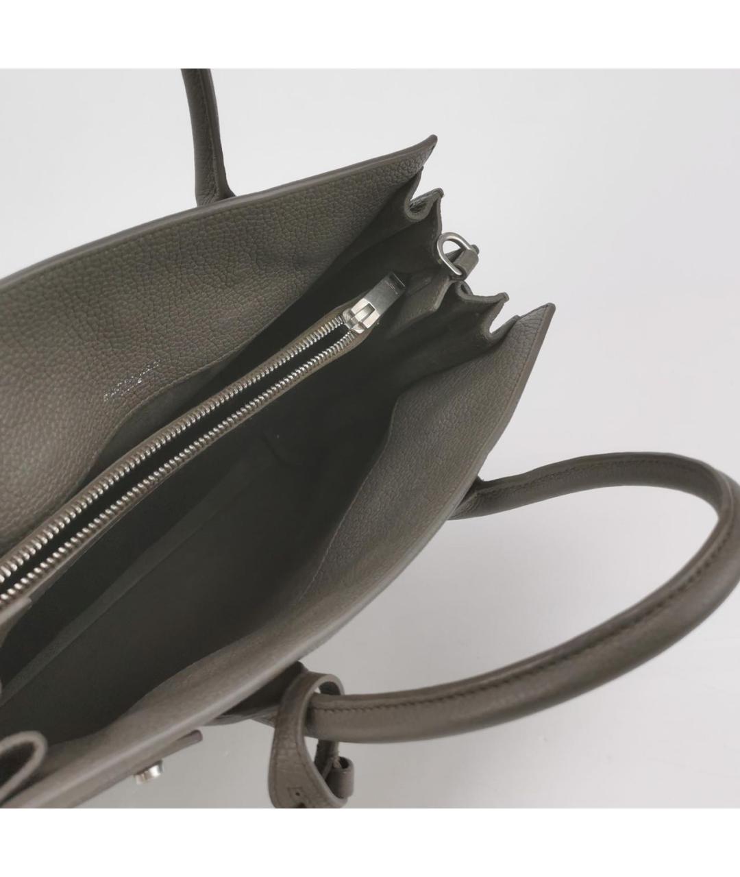 SAINT LAURENT Антрацитовая кожаная сумка через плечо, фото 6