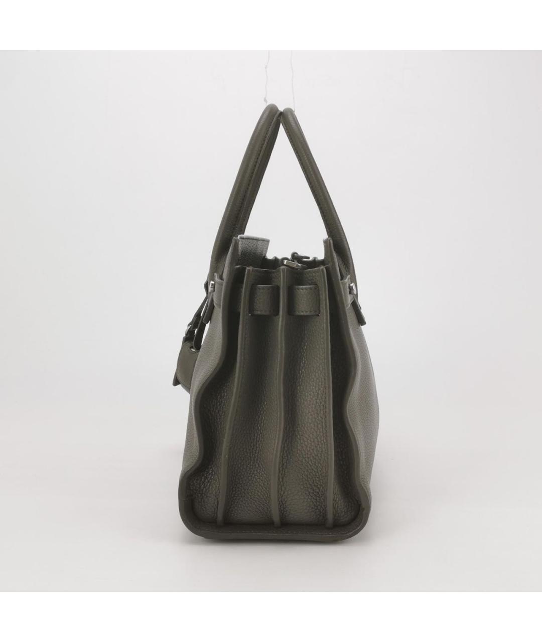 SAINT LAURENT Антрацитовая кожаная сумка через плечо, фото 2