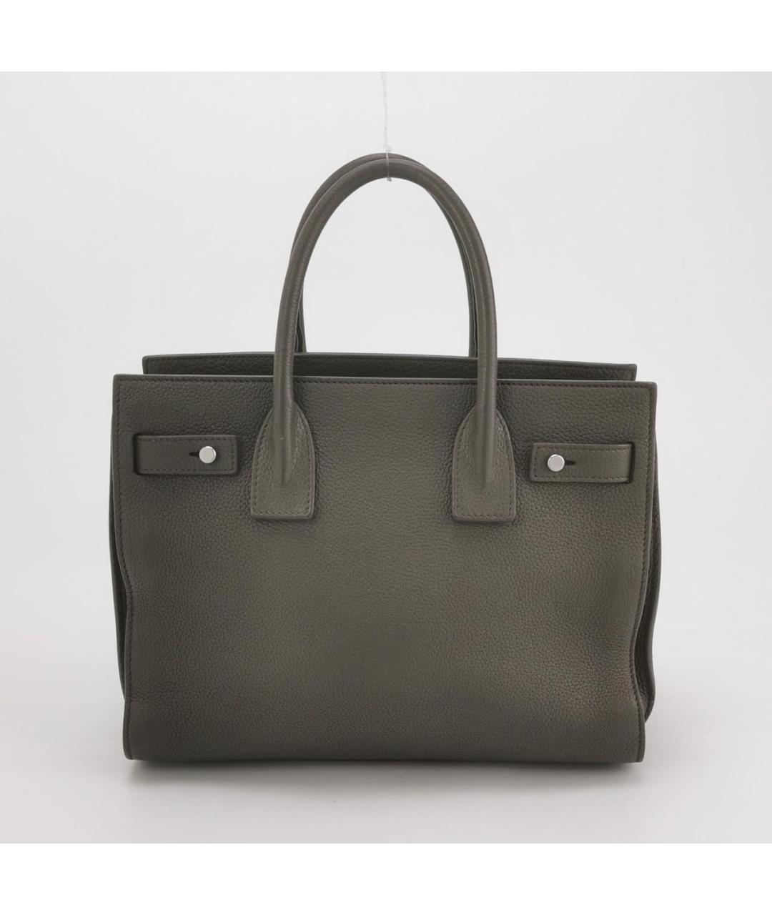 SAINT LAURENT Антрацитовая кожаная сумка через плечо, фото 3