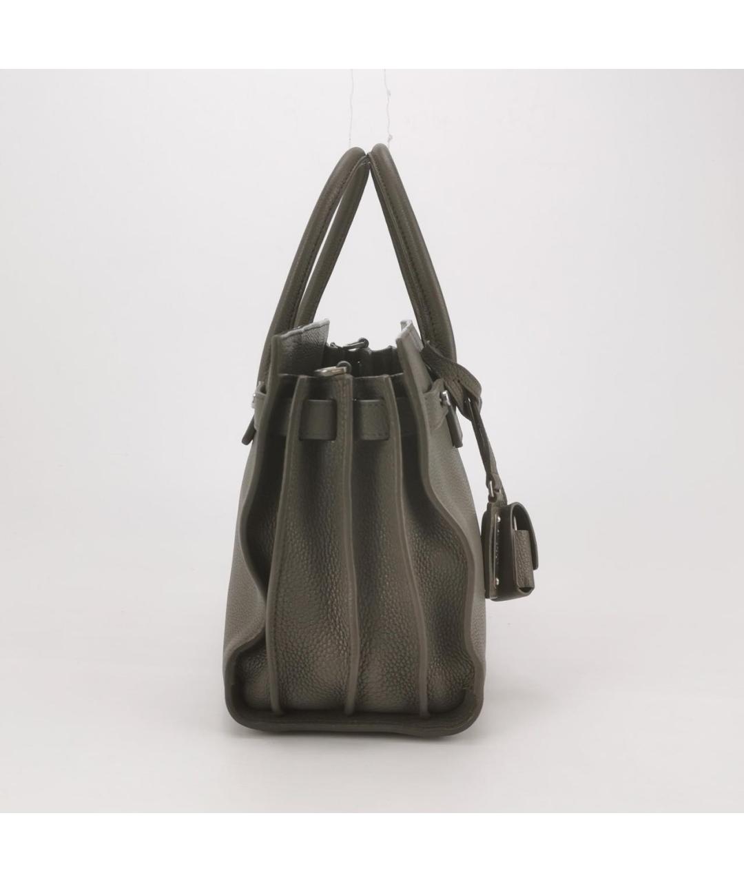 SAINT LAURENT Антрацитовая кожаная сумка через плечо, фото 4