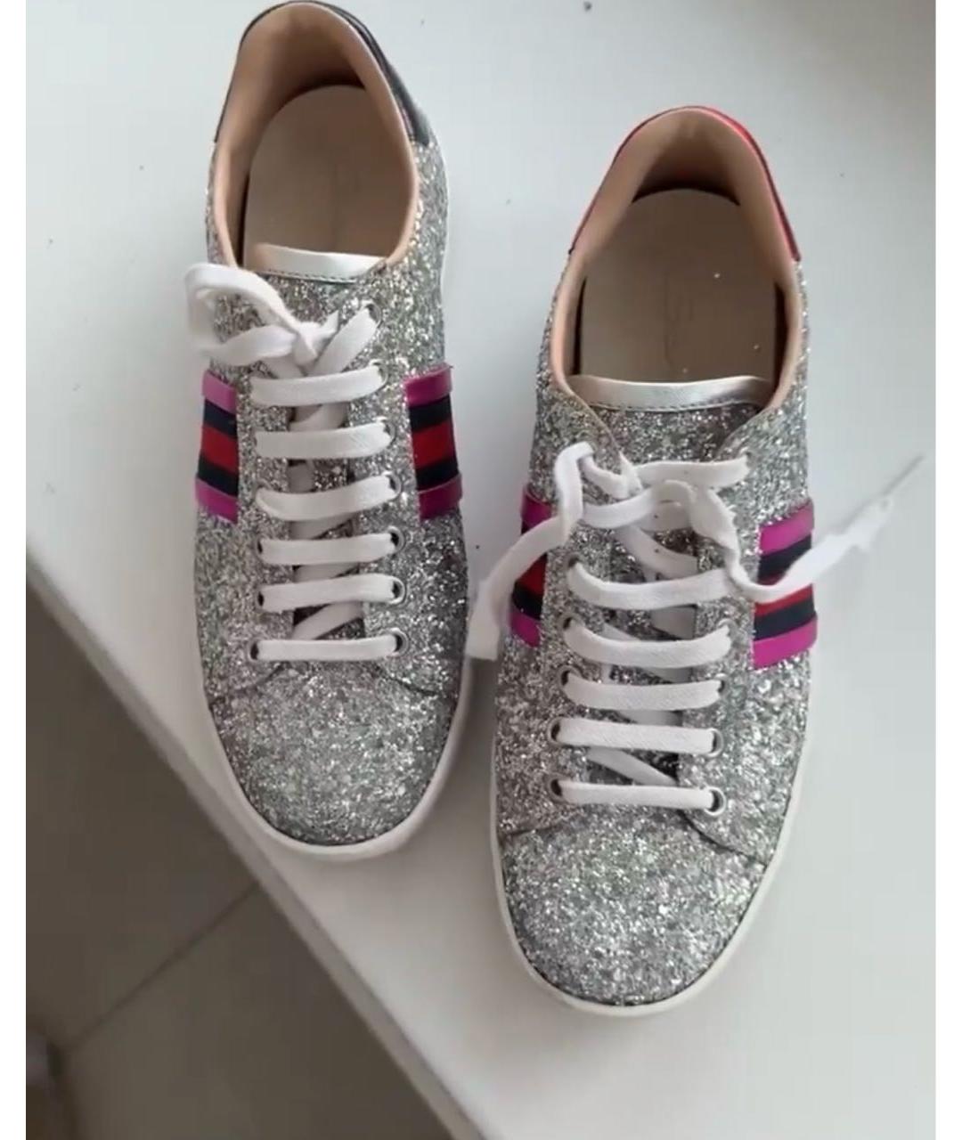 GUCCI Серебряные кроссовки, фото 8