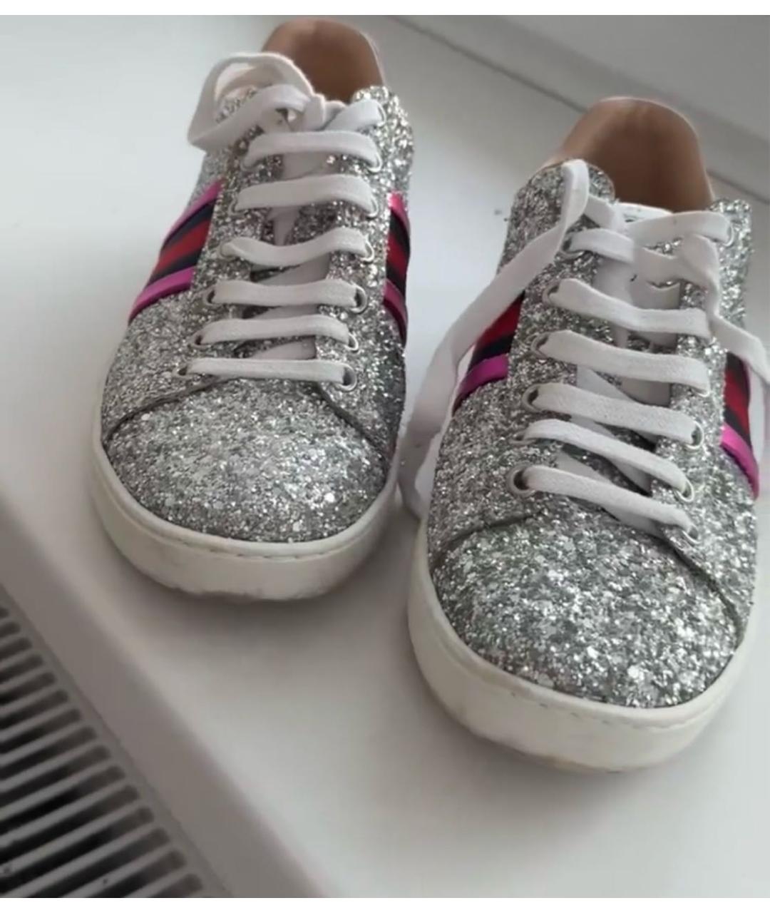 GUCCI Серебряные кроссовки, фото 5