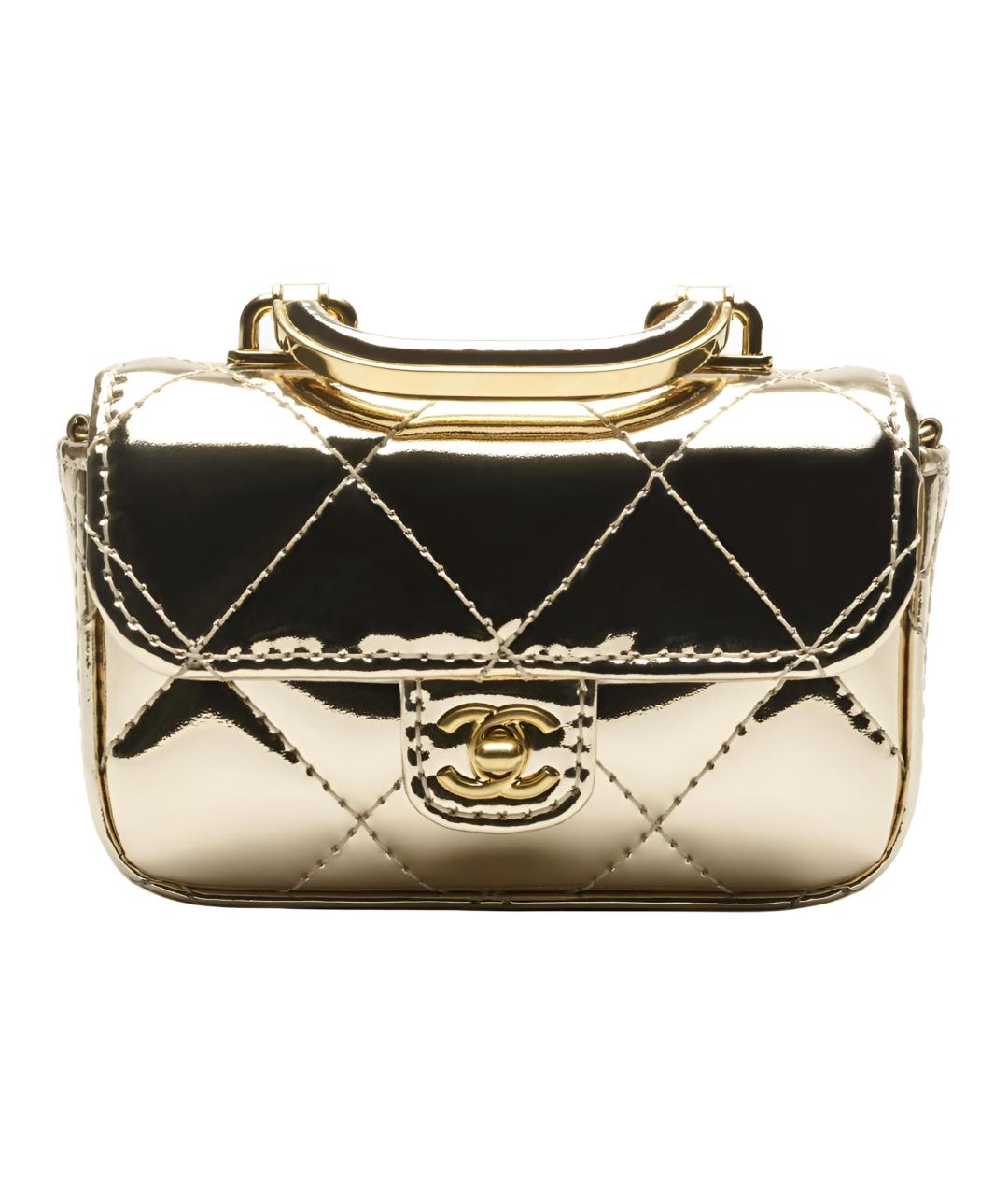 CHANEL Золотая сумка через плечо, фото 2
