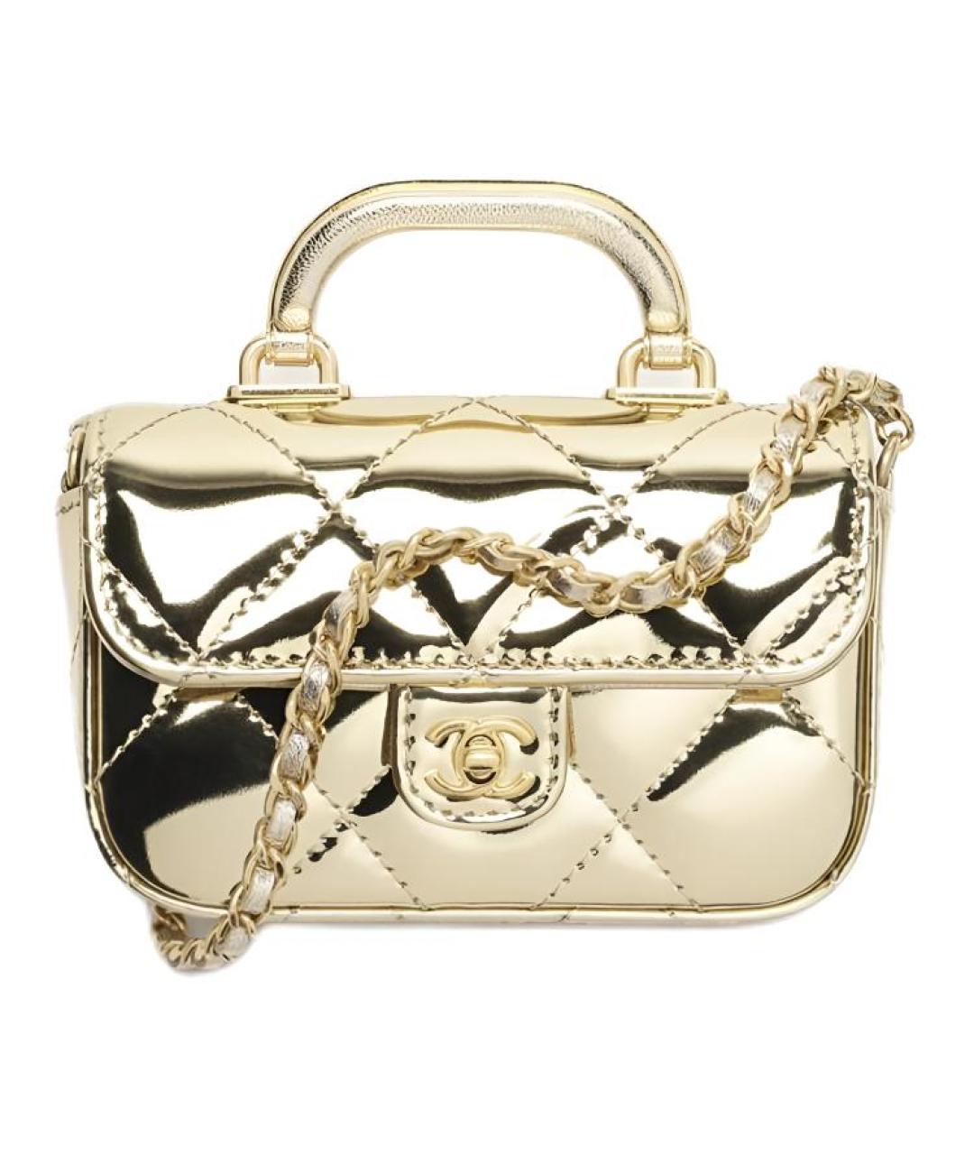 CHANEL Золотая сумка через плечо, фото 1