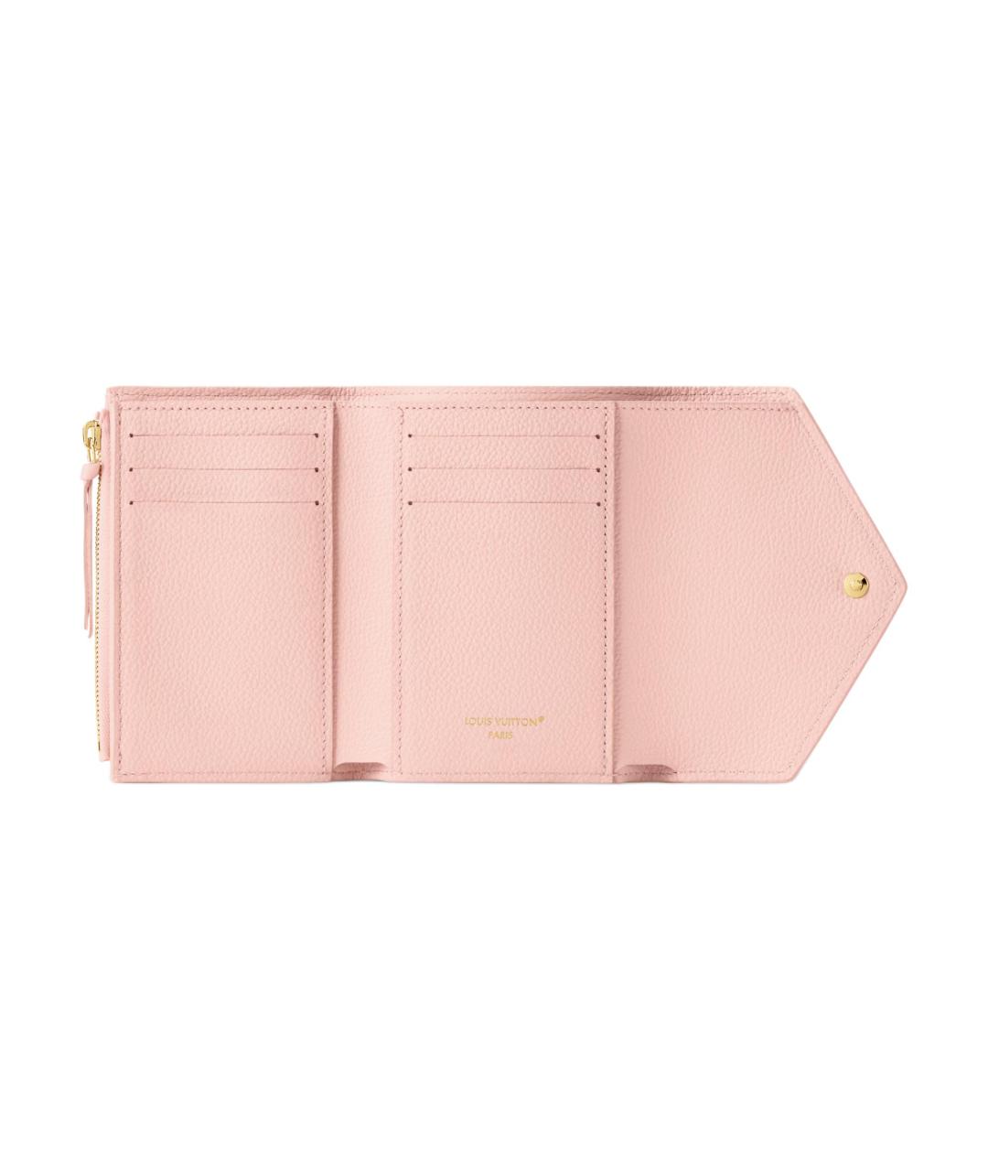 LOUIS VUITTON Розовый кожаный кошелек, фото 5