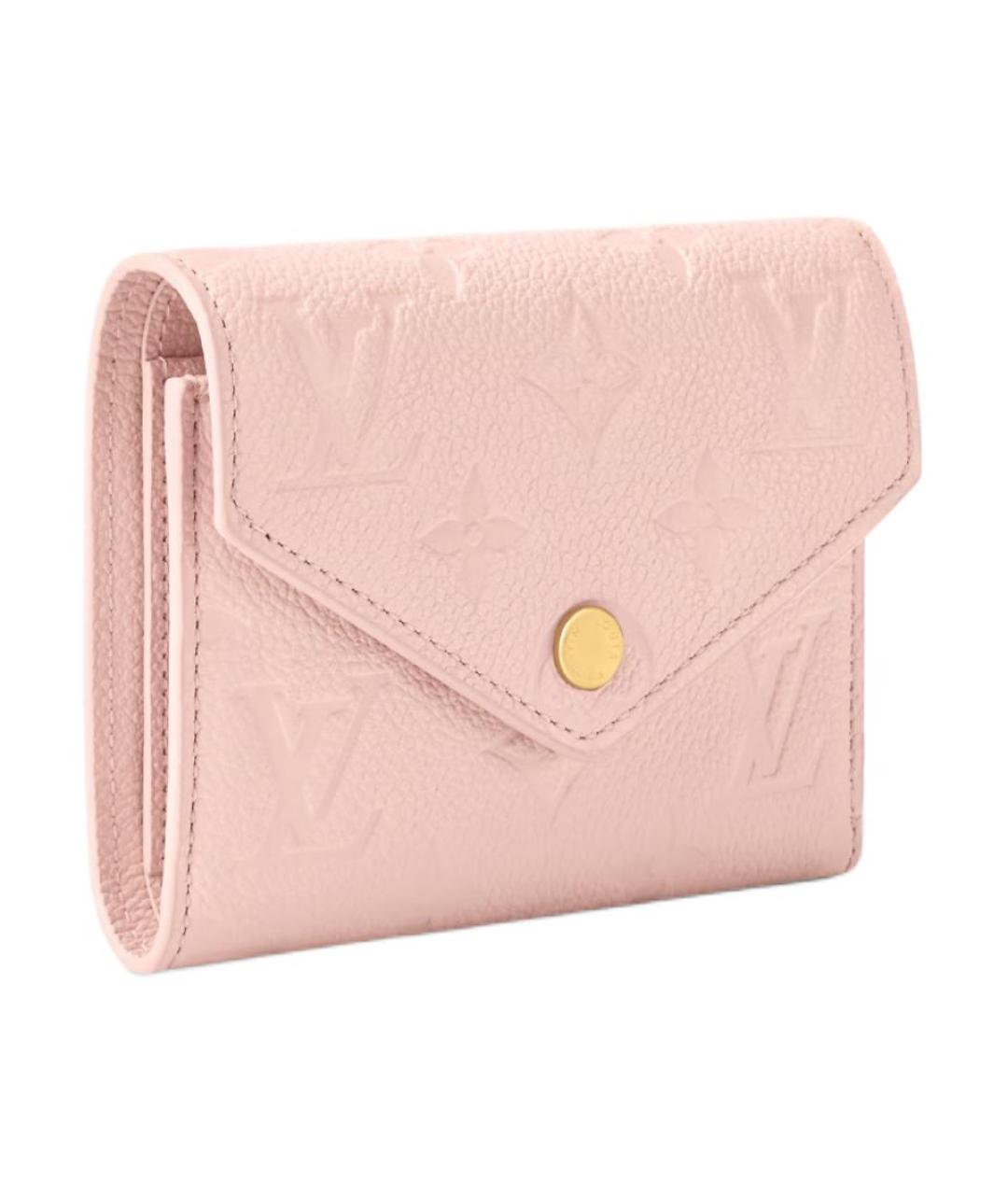 LOUIS VUITTON Розовый кожаный кошелек, фото 2