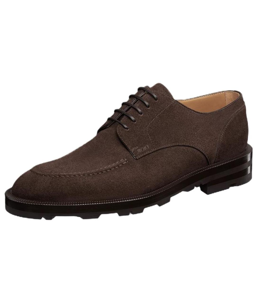 CHRISTIAN DIOR Коричневые кожаные лоферы, фото 3