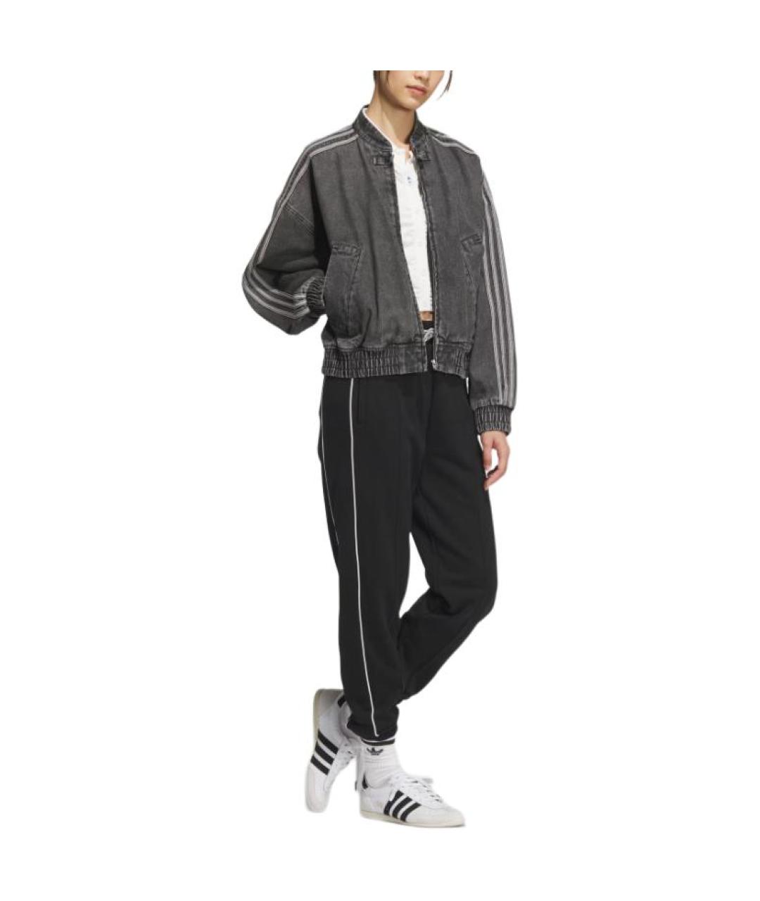 ADIDAS Антрацитовая деним куртка, фото 3