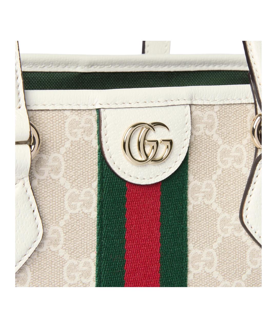 GUCCI Бежевая хлопковая сумка через плечо, фото 5