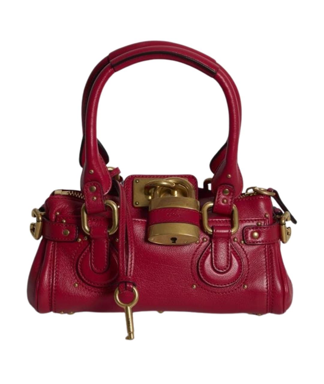 CHLOE Красная кожаная сумка с короткими ручками, фото 1