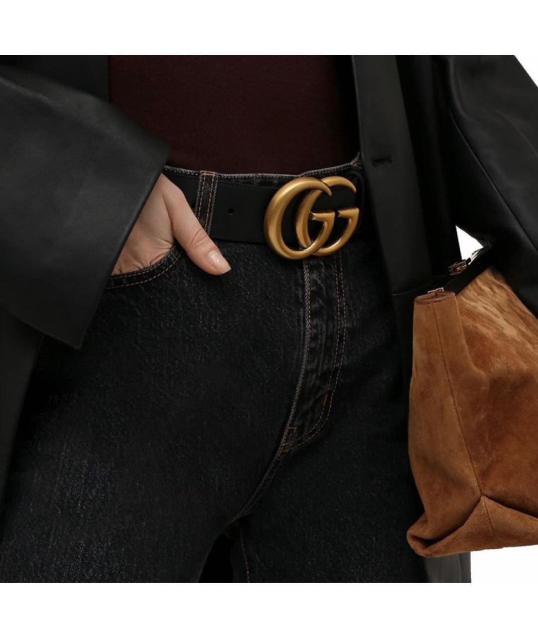 GUCCI Черный кожаный ремень, фото 4