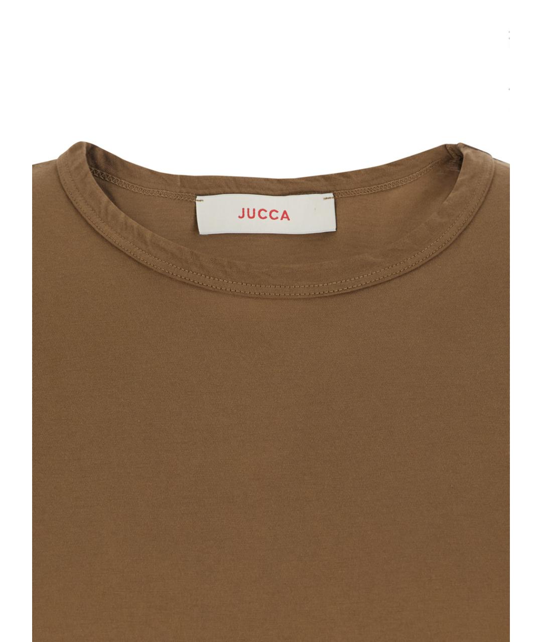 JUCCA Коричневая хлопковая футболка, фото 3
