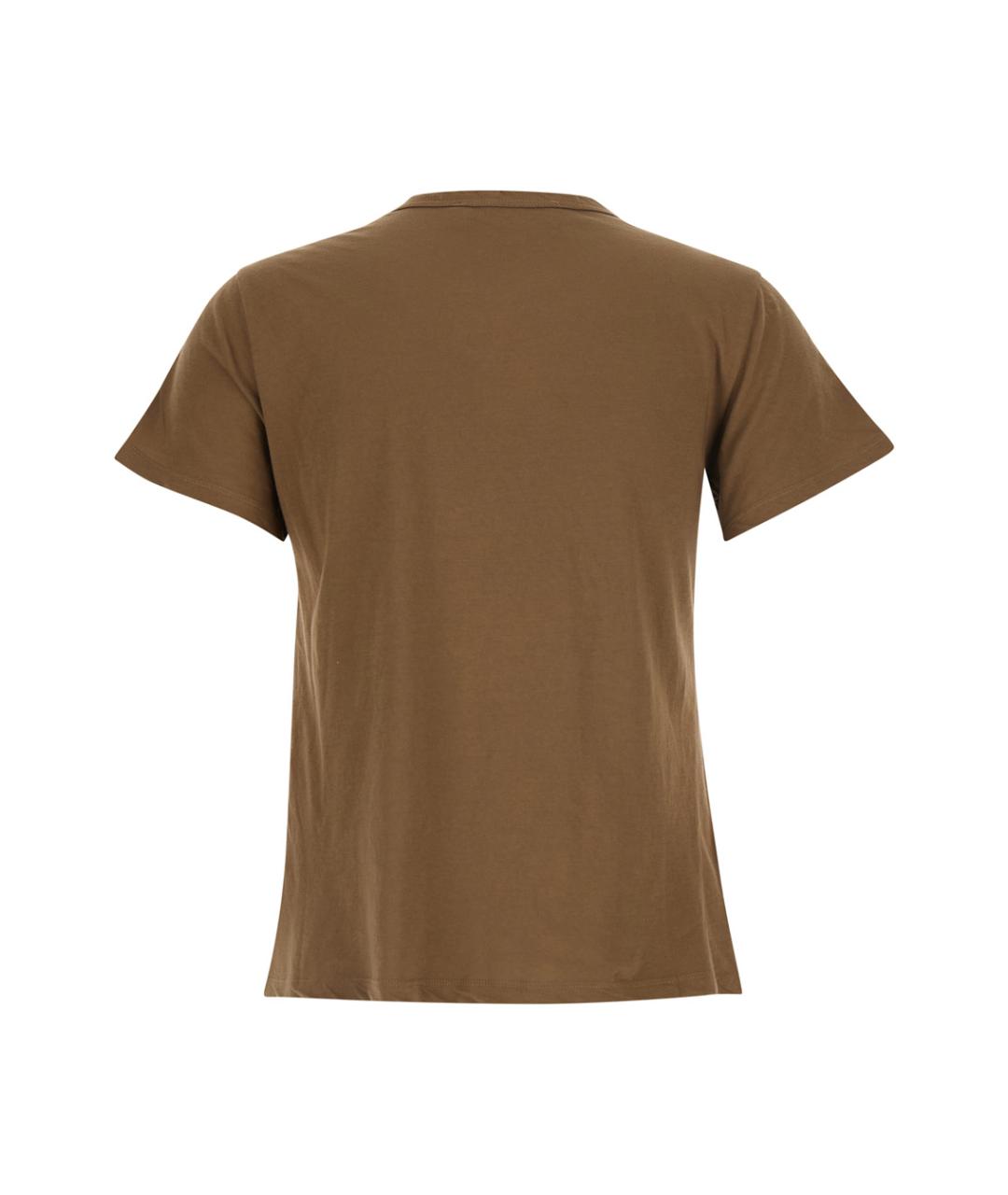 JUCCA Коричневая хлопковая футболка, фото 2