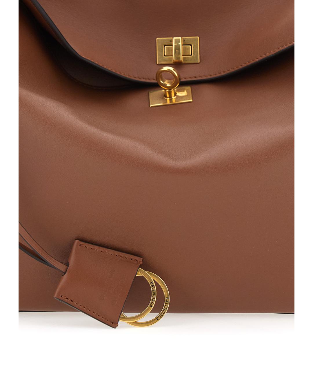 BALENCIAGA Коричневая кожаная сумка тоут, фото 3