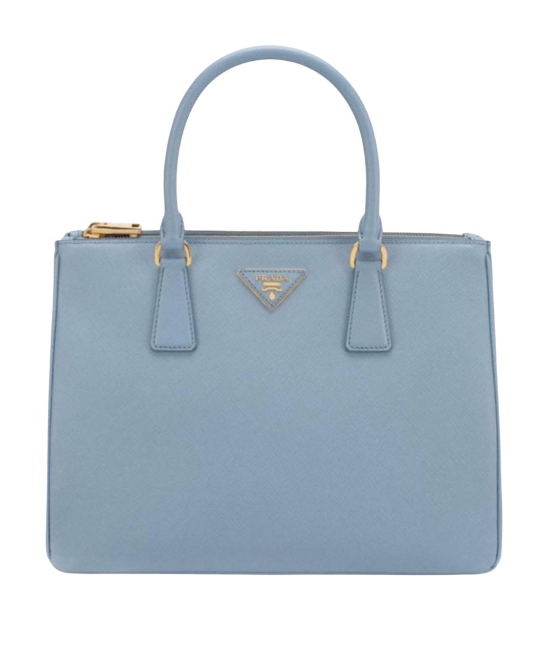 PRADA Голубая кожаная сумка тоут, фото 1