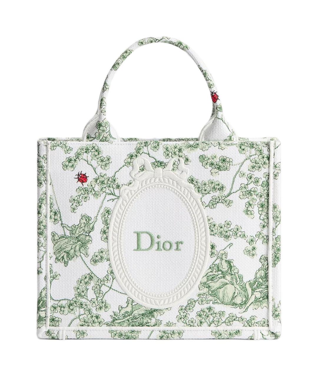 CHRISTIAN DIOR Зеленая хлопковая сумка через плечо, фото 1