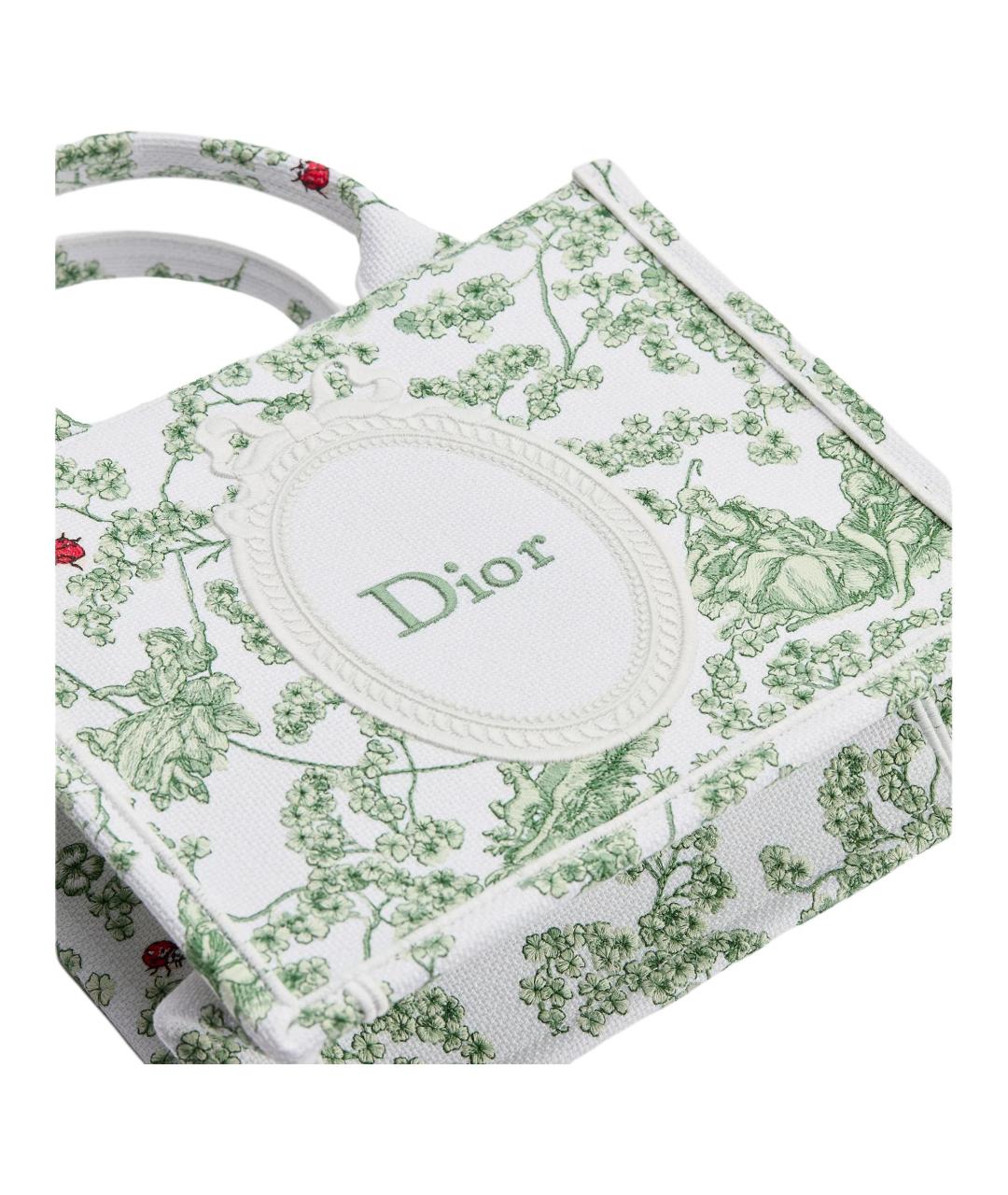CHRISTIAN DIOR Зеленая хлопковая сумка через плечо, фото 3