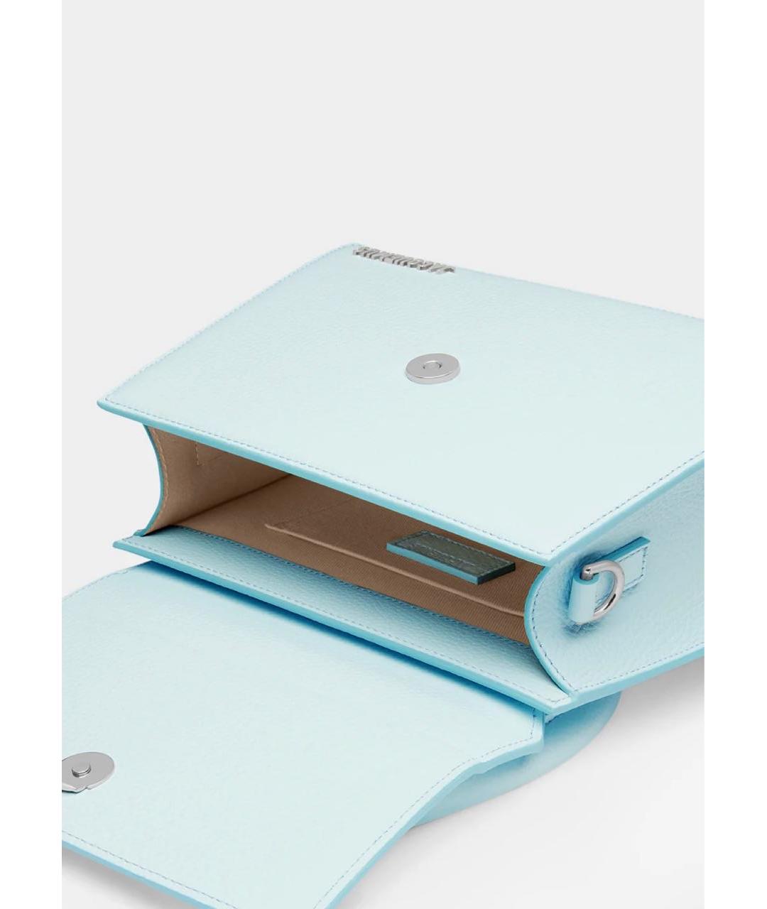 JACQUEMUS Голубая кожаная сумка тоут, фото 7