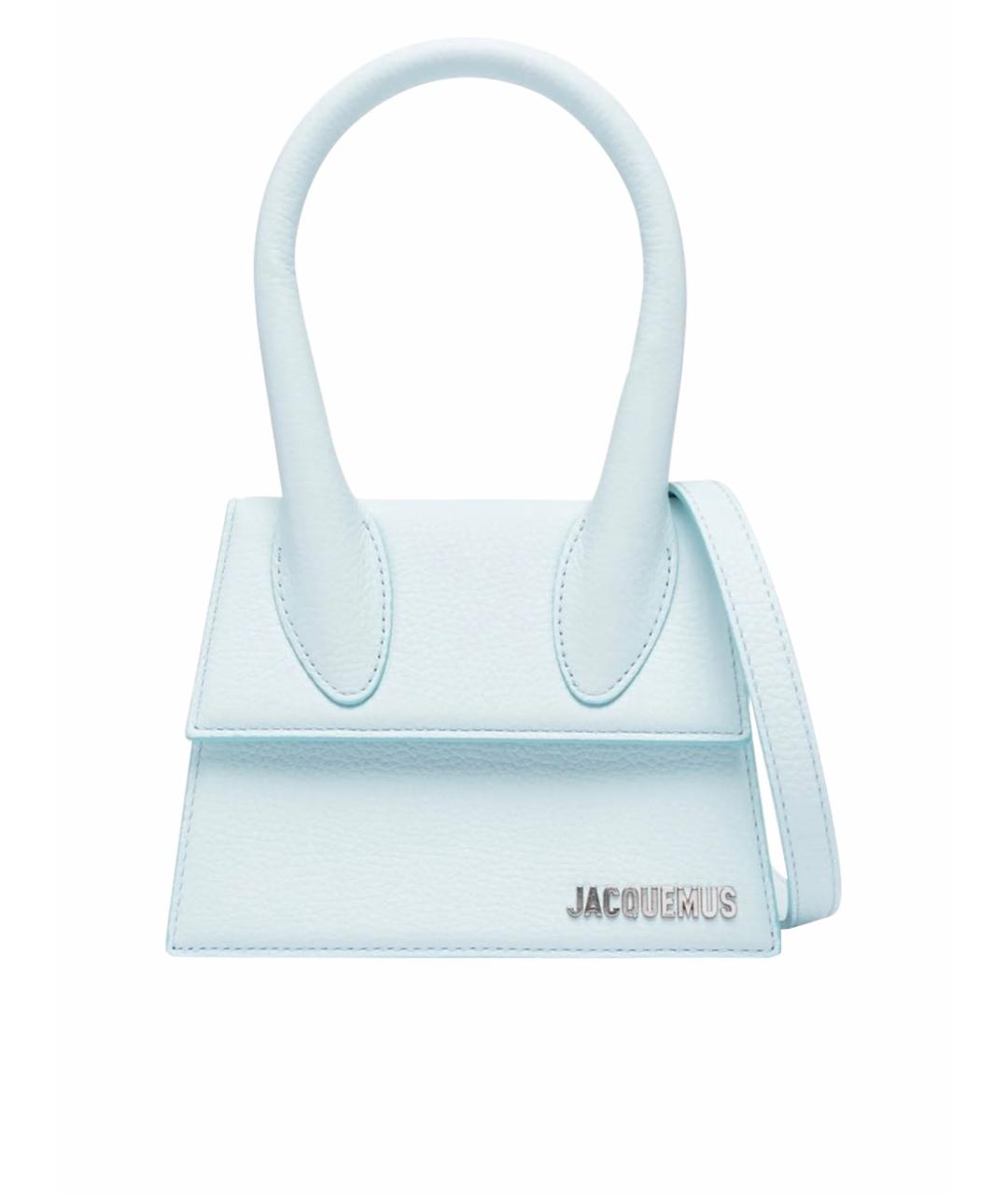 JACQUEMUS Голубая кожаная сумка тоут, фото 9