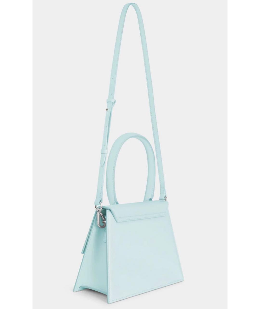 JACQUEMUS Голубая кожаная сумка тоут, фото 6