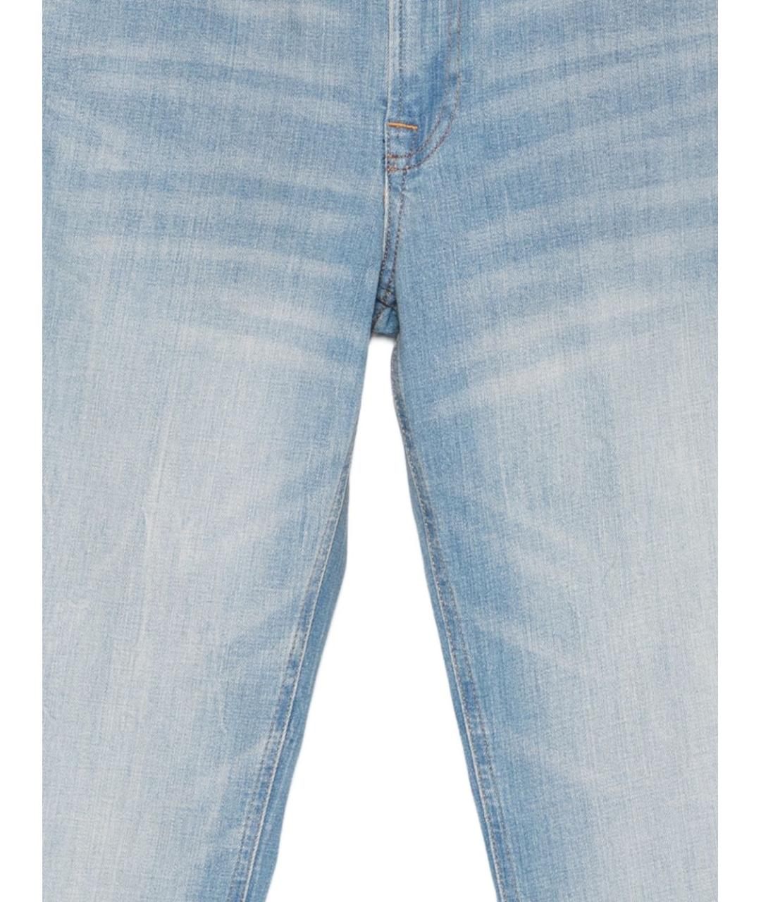 JOHN RICHMOND Голубые хлопковые прямые джинсы, фото 3