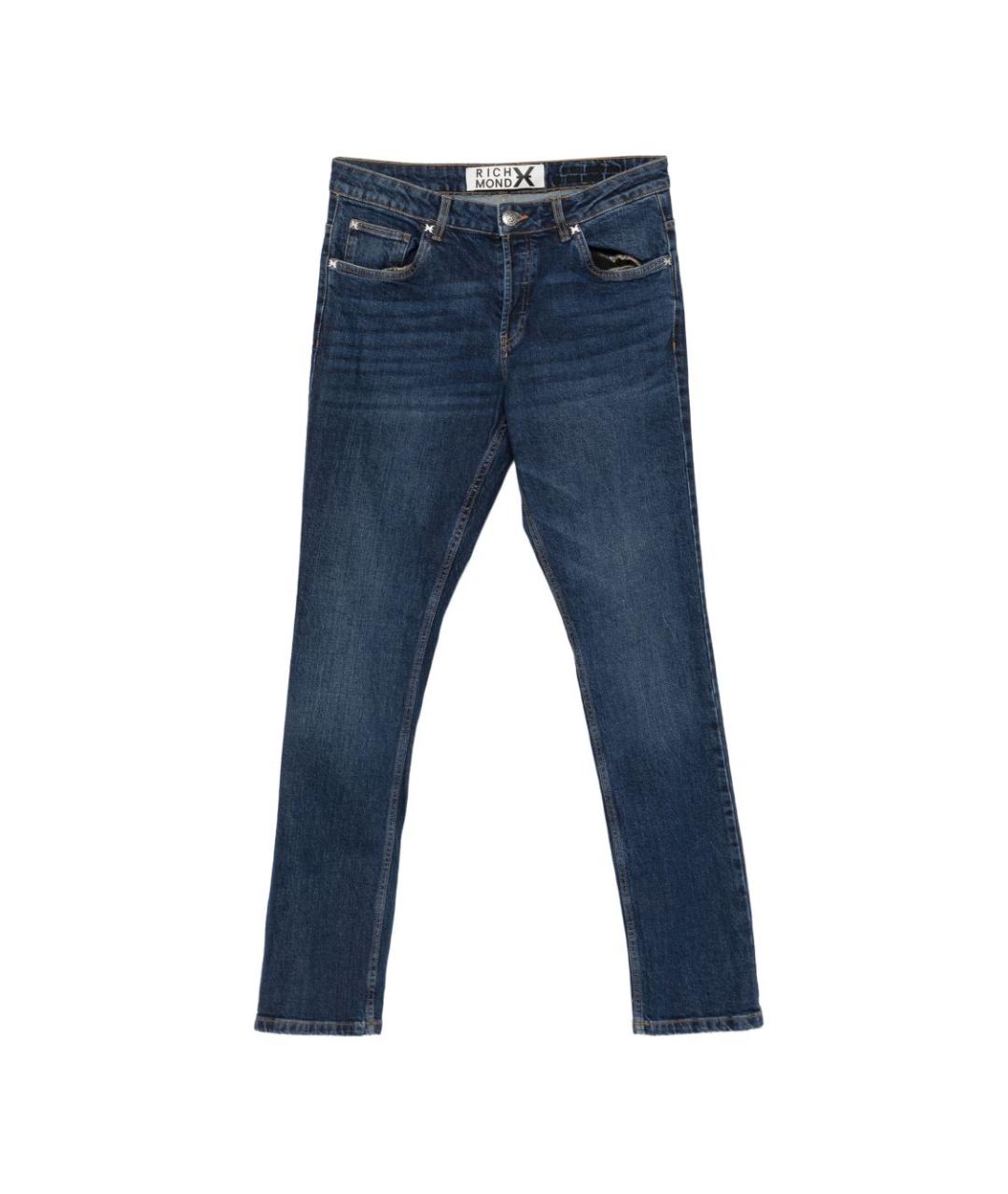 JOHN RICHMOND Синие хлопковые прямые джинсы, фото 1