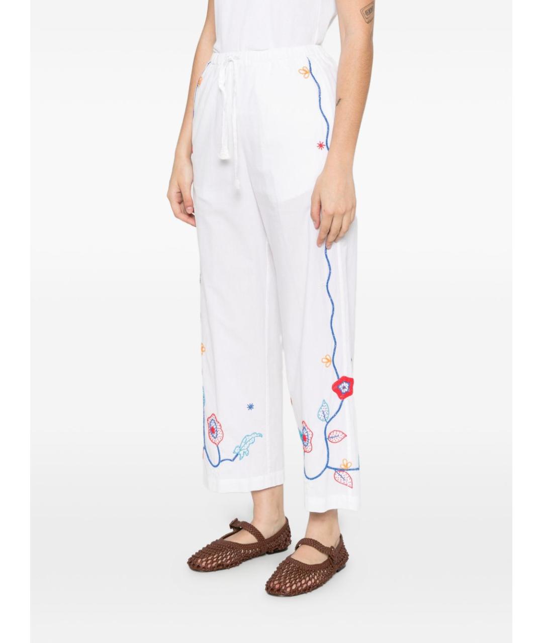 FORTE FORTE Белые хлопковые прямые брюки, фото 4