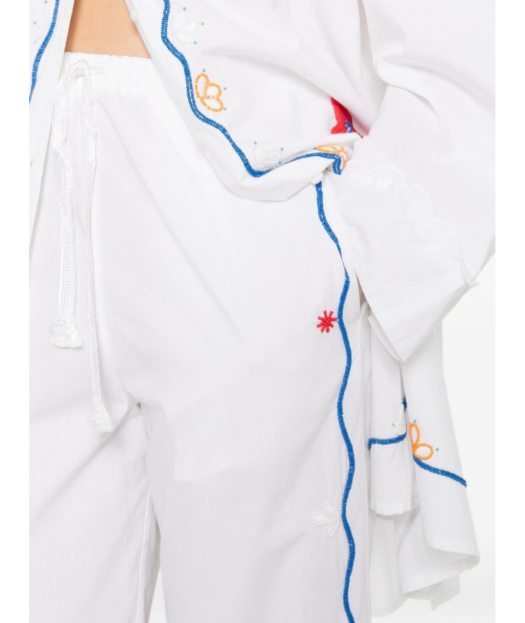 FORTE FORTE Белые хлопковые прямые брюки, фото 5