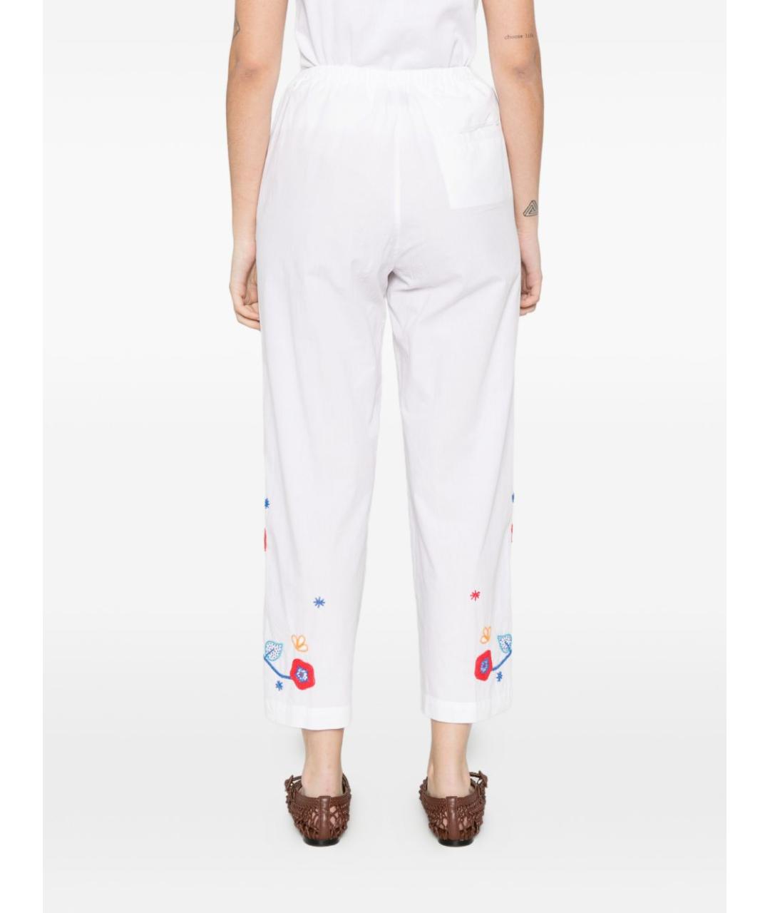 FORTE FORTE Белые хлопковые прямые брюки, фото 3