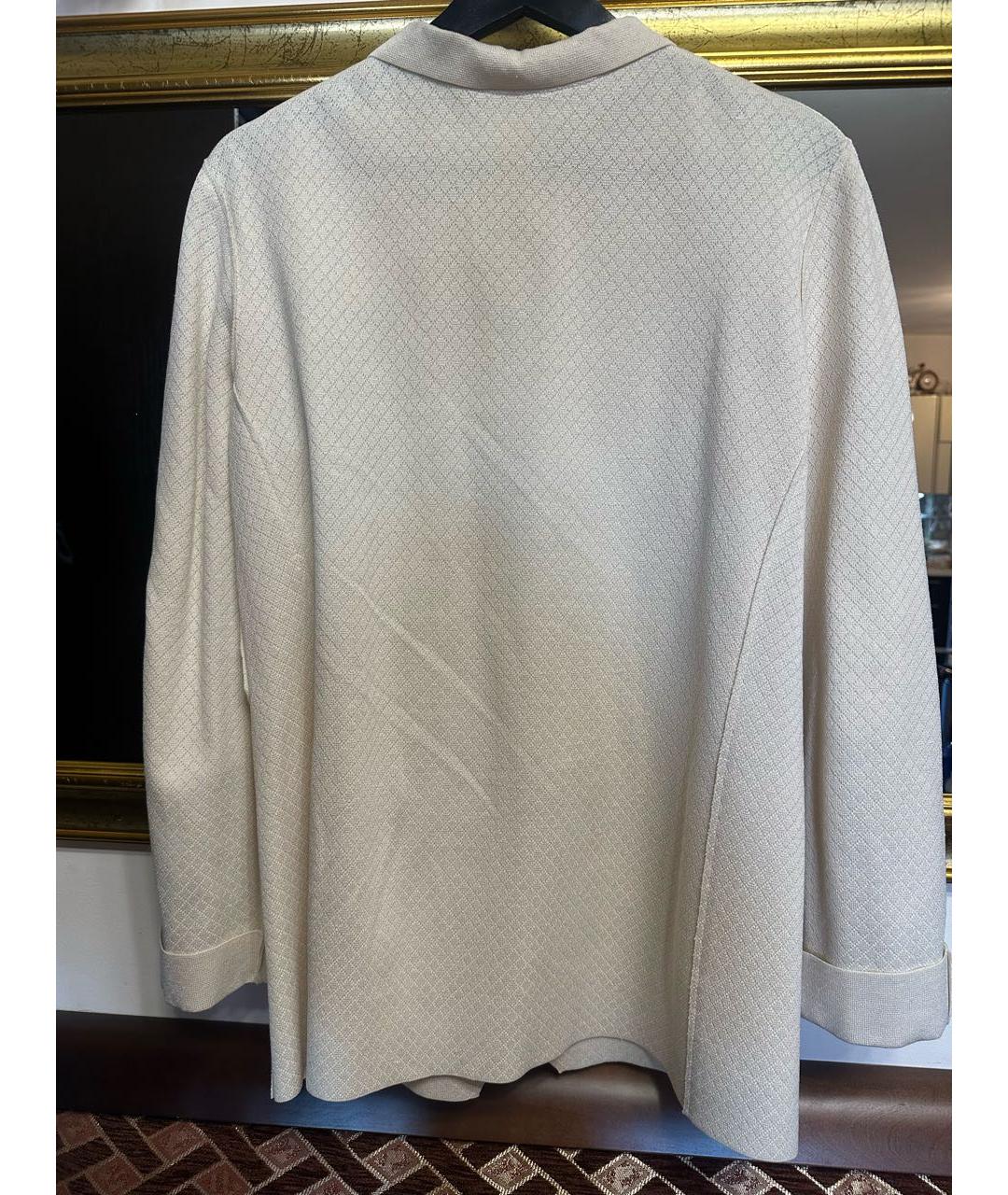 CHANEL Бежевый шелковый жакет/пиджак, фото 2