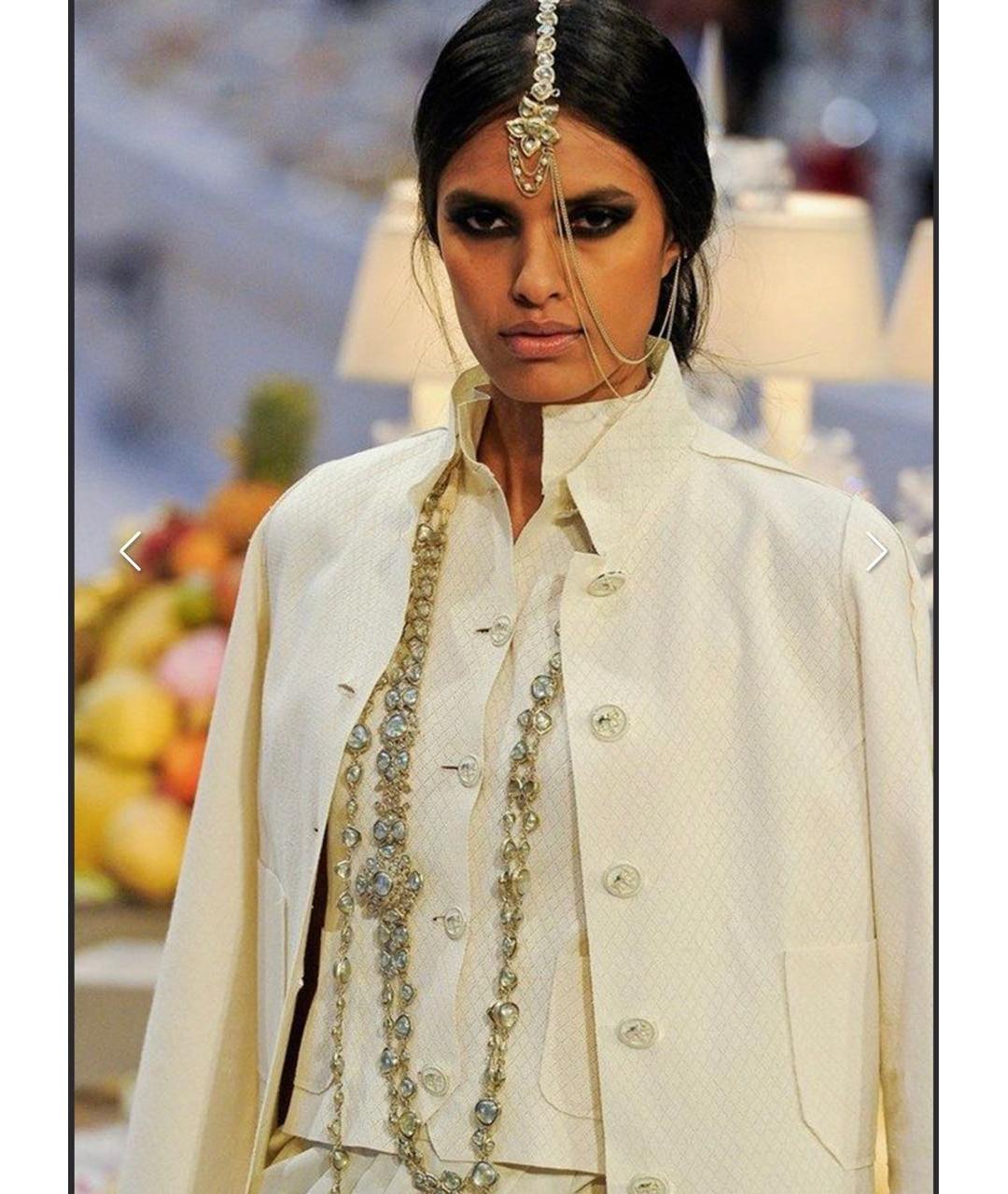 CHANEL Бежевый шелковый жакет/пиджак, фото 6