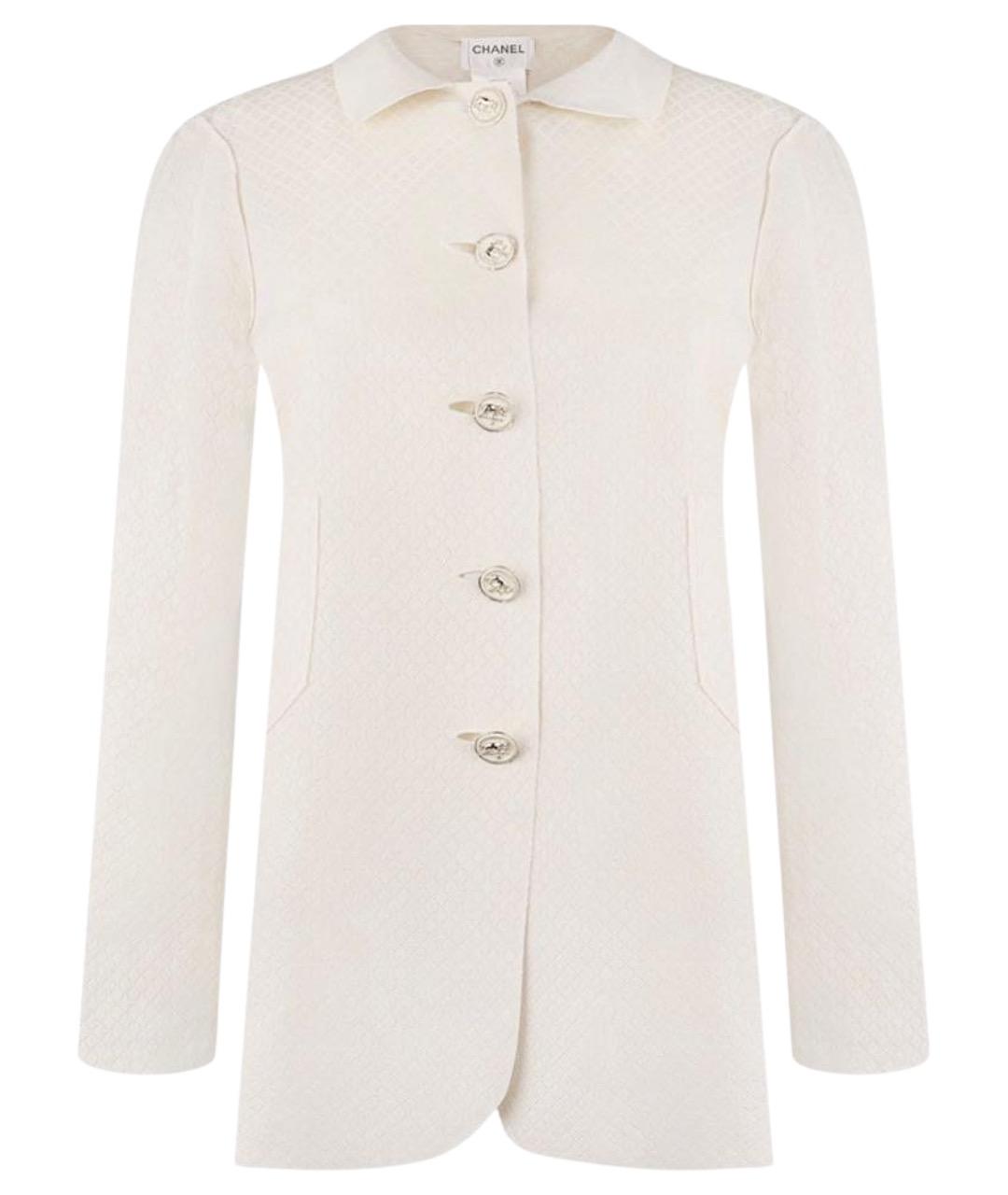 CHANEL Бежевый шелковый жакет/пиджак, фото 9