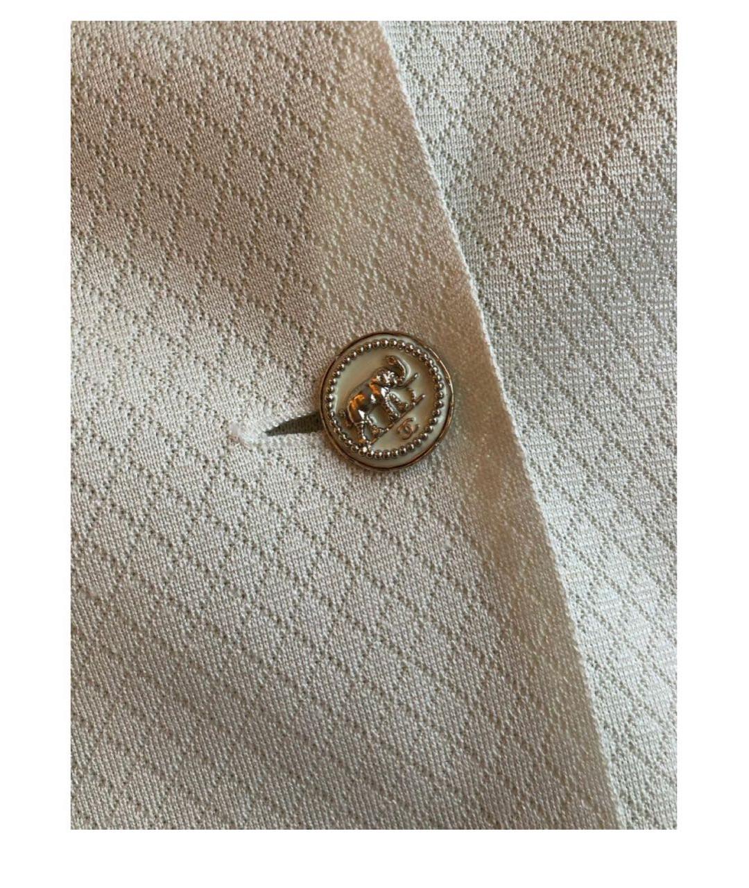 CHANEL Бежевый шелковый жакет/пиджак, фото 4