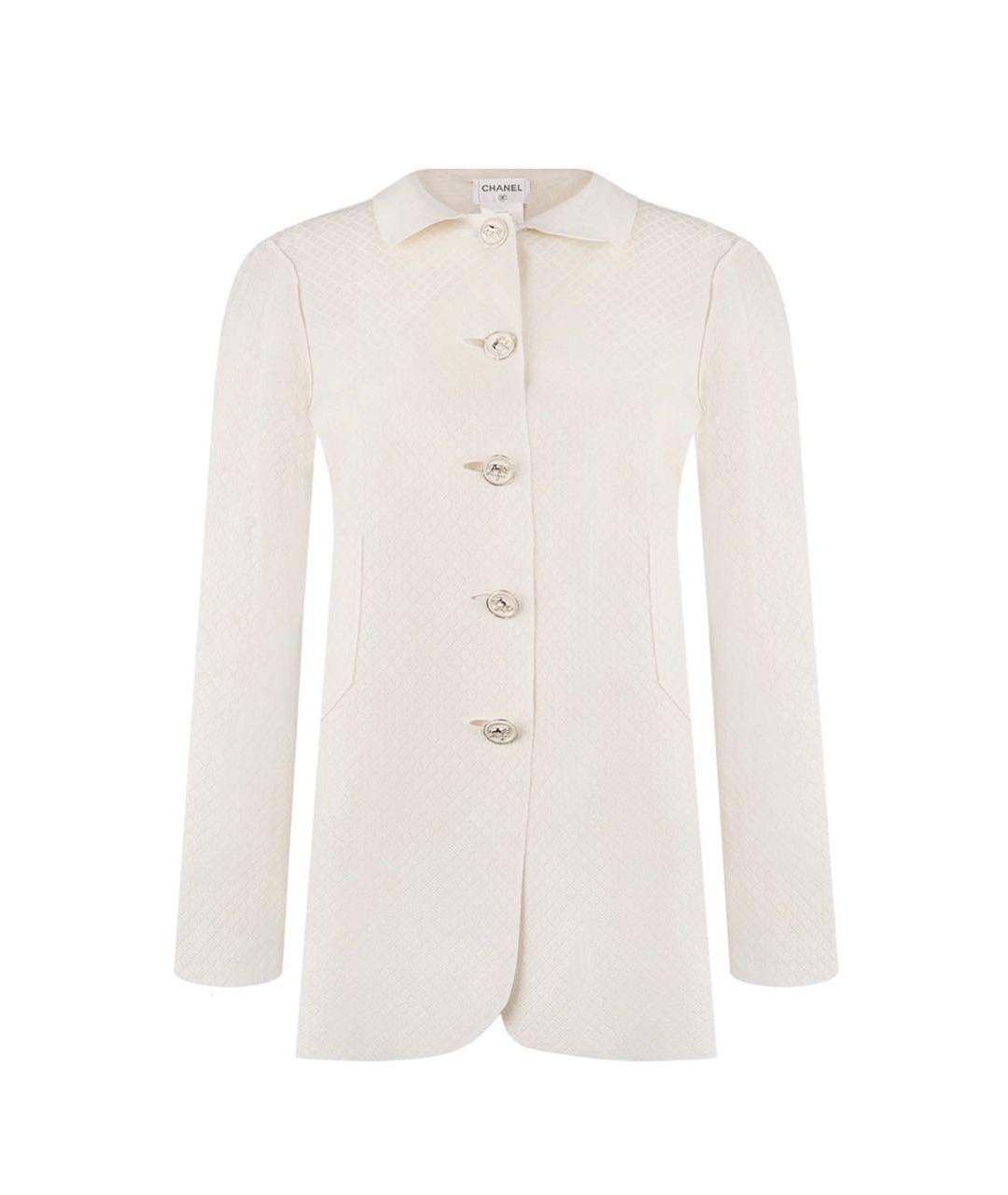 CHANEL Бежевый шелковый жакет/пиджак, фото 8