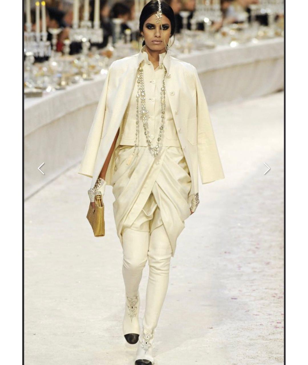 CHANEL Бежевый шелковый жакет/пиджак, фото 5