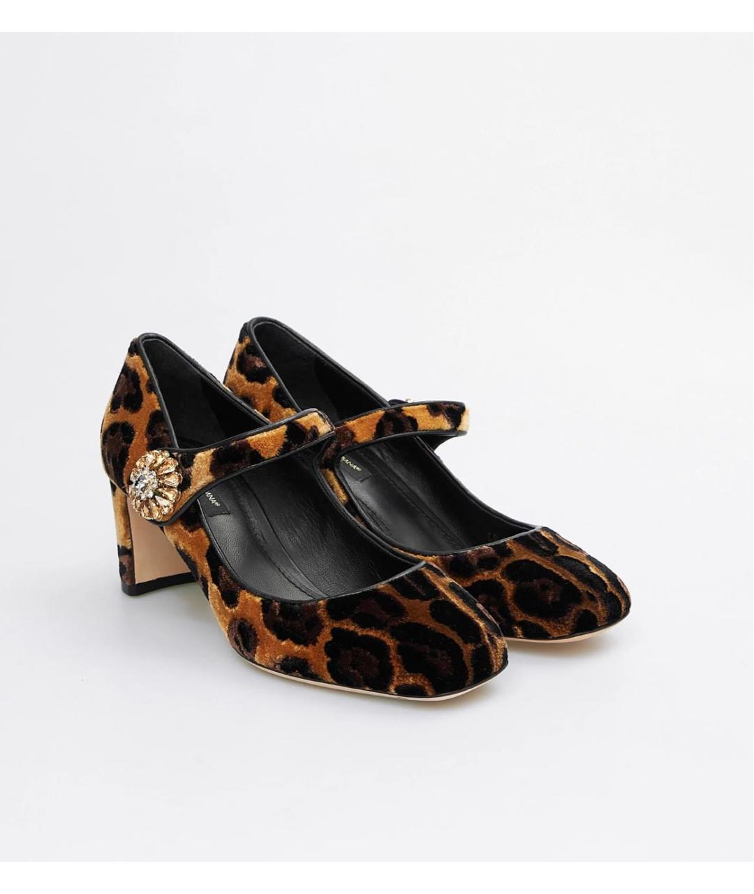 DOLCE&GABBANA Коричневые бархатные туфли, фото 2