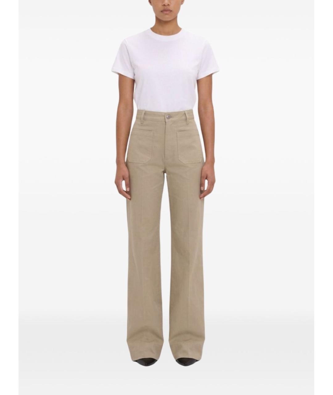 VICTORIA BECKHAM Серые хлопковые прямые джинсы, фото 3